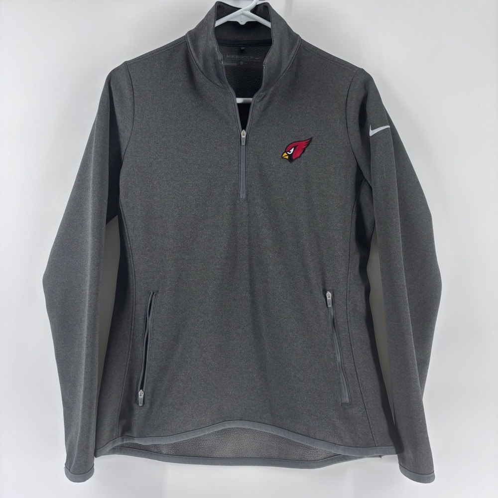 Nike Golf 1/4 Zip Pullover Womens Medium Gray Arizona Cardinals Therma-FIT NFL